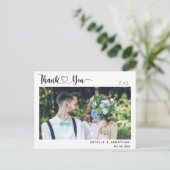 Cartes Pour Fêtes Annuelles Minimal et chic | Mariage photo Merci (Debout devant)