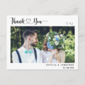 Cartes Pour Fêtes Annuelles Minimal et chic | Mariage photo Merci (Devant)