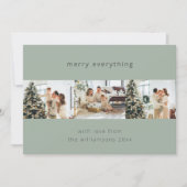 Cartes Pour Fêtes Annuelles Minimal Joyer Tout Quatre Photo Sage Vert (Devant)