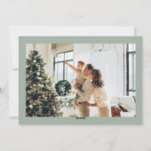 Cartes Pour Fêtes Annuelles Minimal Joyer Tout Quatre Photo Sage Vert (Dos)