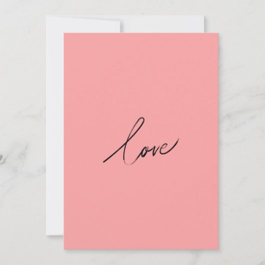 Cartes Pour Fêtes Annuelles Minimal Love Script — Blush Pink Modern (Devant)