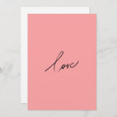 Cartes Pour Fêtes Annuelles Minimal Love Script — Blush Pink Modern (Devant / Derrière)