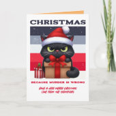 Cartes Pour Fêtes Annuelles Minimal Mayhem Funny Cat Retro Christmas Photo (Devant)