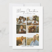 Cartes Pour Fêtes Annuelles Minimal Merry Christmas Script Family 6 Photos (Devant)