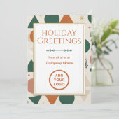 Cartes Pour Fêtes Annuelles Minimal Modern-Retro | Logo-Ready Bulk Edition (Debout devant)