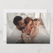 Cartes Pour Fêtes Annuelles Minimal moderne Bow au-dessus de tous l'amour phot (Devant)