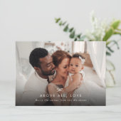 Cartes Pour Fêtes Annuelles Minimal moderne Bow au-dessus de tous l'amour phot (Debout devant)