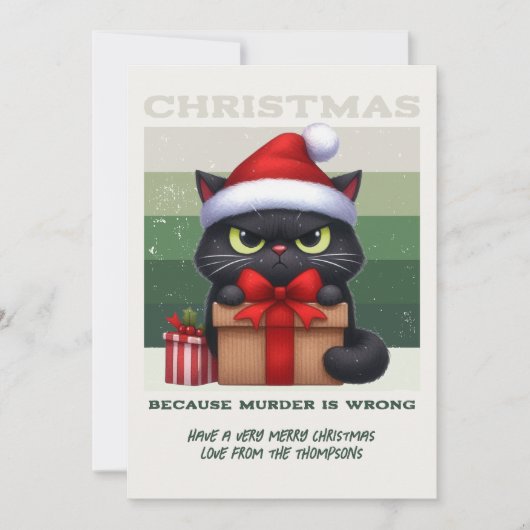 Cartes Pour Fêtes Annuelles Minimal Nordic Funny Cat Retro Christmas Photo (Devant)