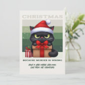Cartes Pour Fêtes Annuelles Minimal Nordic Funny Cat Retro Christmas Photo (Debout devant)
