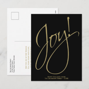 Cartes Pour Fêtes Annuelles Minimal Or Simple & Noir Élégance Unique