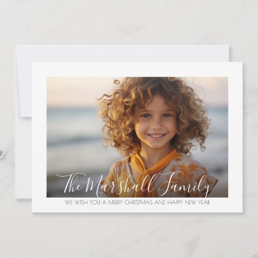 Cartes Pour Fêtes Annuelles Minimal - Photo horizontale - Script manuscrit (Devant)