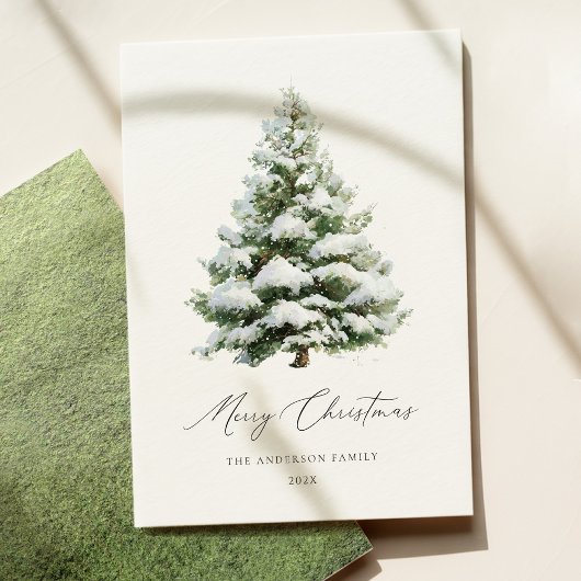 Cartes Pour Fêtes Annuelles Minimal Pine Tree Christmas Card