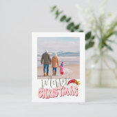 Cartes Pour Fêtes Annuelles Minimal Retro 1 Photo Festif Fun Joyeux Noël (Debout devant)