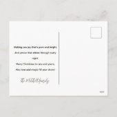 Cartes Pour Fêtes Annuelles Minimal Retro 1 Photo Festif Fun Joyeux Noël (Dos)