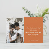 Cartes Pour Fêtes Annuelles Minimal Rustique 1 Photo Rust Dusky Christmas Spir (Debout devant)