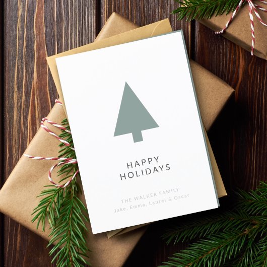 Cartes Pour Fêtes Annuelles Minimal scandinave | Arbre de Noël vert moderne