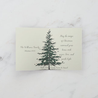 Cartes Pour Fêtes Annuelles Minimal Snowy Christmas Tree Winter Watercolor