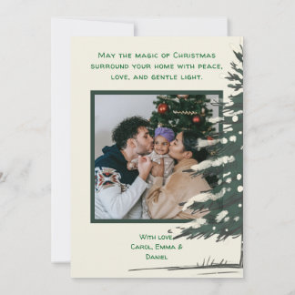 Cartes Pour Fêtes Annuelles Minimal Snowy Christmas Tree Winter Watercolor