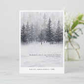 Cartes Pour Fêtes Annuelles Minimal Winter Art Pine Trees Snow Greetings (Debout devant)