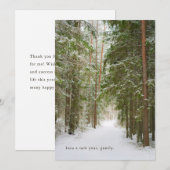 Cartes Pour Fêtes Annuelles Minimal Winter Forest Path, New Year (Devant / Derrière)