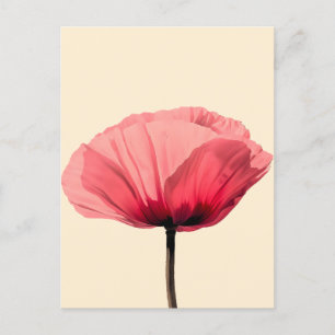 Cartes Pour Fêtes Annuelles Minimalisme de fleurs de Poppy Pastel