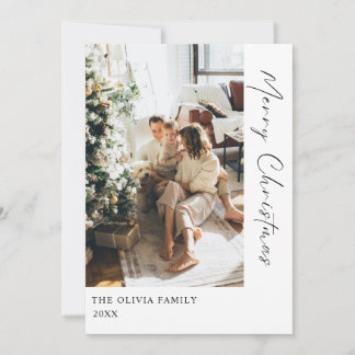 Cartes Pour Fêtes Annuelles Minimalist Boho Photo Christmas Holiday Card