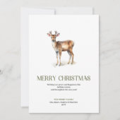 Cartes Pour Fêtes Annuelles Minimalist Christmas Deer Neutral Script Holiday (Devant)