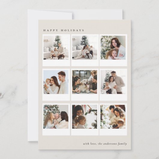 Cartes Pour Fêtes Annuelles Minimalist Creamy Boho Photo collage Christmas (Devant)
