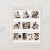 Cartes Pour Fêtes Annuelles Minimalist Creamy Boho Photo collage Christmas (Devant / Derrière)
