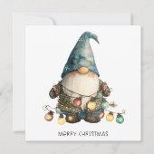 Cartes Pour Fêtes Annuelles Minimalist Gnome Merry Christmas (Devant)