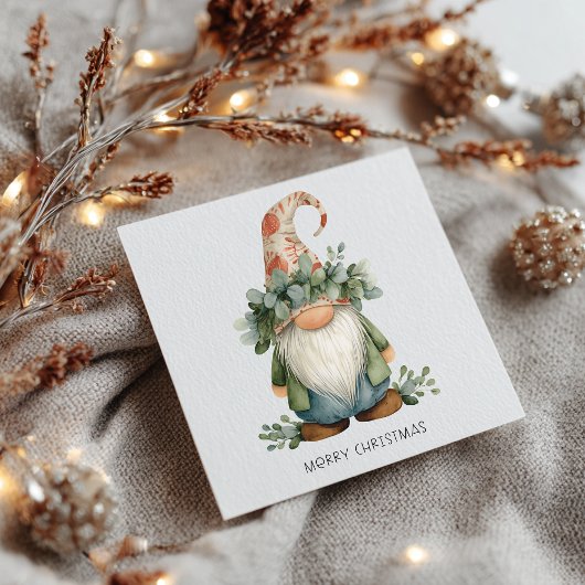 Cartes Pour Fêtes Annuelles Minimalist Gnome Merry Christmas