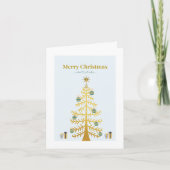 Cartes Pour Fêtes Annuelles Minimalist Gold Tree Design (Devant)