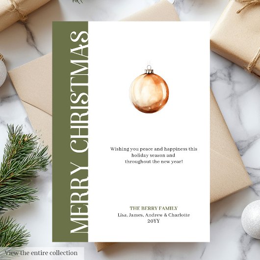 Cartes Pour Fêtes Annuelles Minimalist Neutral Christmas Greeting Card Design