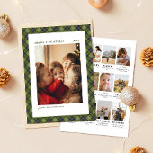 Cartes Pour Fêtes Annuelles Minimalist Plaid Christmas Year Review Photo