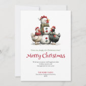 Cartes Pour Fêtes Annuelles Minimalist Quirky Chickens Christmas Greeting Card (Devant)