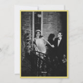 Cartes Pour Fêtes Annuelles Minimalist Retro Photo Yellow Wedding Couple (Dos)