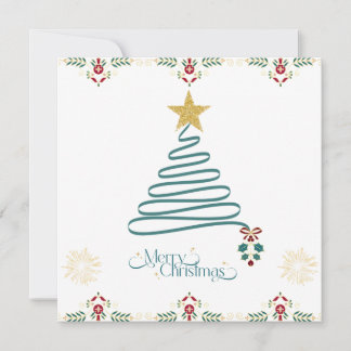 Cartes Pour Fêtes Annuelles Minimalist Ribbon Tree Christmas Card 