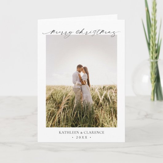 Cartes Pour Fêtes Annuelles Minimalist Simple Elegant Photo Classic Christmas (Devant)