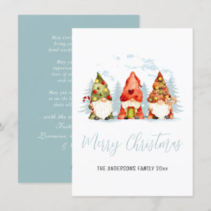Cartes Pour Fêtes Annuelles Minimaliste 3 Gnomes de Noël colorés hiver