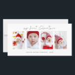 Cartes Pour Fêtes Annuelles Minimaliste 4 Photos Baby First Christmas<br><div class="desc">Minimaliste 4 Photos Baby First Christmas. Disponible numériquement et imprimé. Moderne et minimaliste,  avec un script stylé pour My First Christmas. Remplacez les exemples d'images par les vôtres et personnalisez le reste des mots de chaque côté,  selon les besoins.</div>