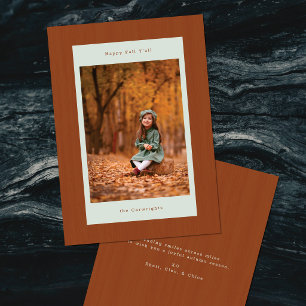 Cartes Pour Fêtes Annuelles Minimaliste Bois Rustique Photo Bonne Chute
