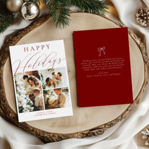 Cartes Pour Fêtes Annuelles Minimaliste Joyeuses Fêtes Trois Photo Bourgogne