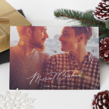 Minimaliste Joyeux Une Photo Noël Calligraphie