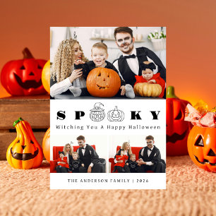 Cartes Pour Fêtes Annuelles Minimaliste moderne Éffrayant Happy Halloween 3 Ph