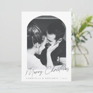 Cartes Pour Fêtes Annuelles Minimaliste Moderne Élégante Arche Photo Noël