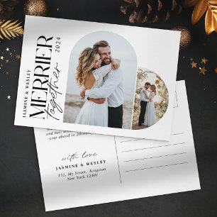 Cartes Pour Fêtes Annuelles Minimaliste Noël de mariage Merrier Ensemble