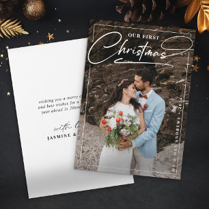 Cartes Pour Fêtes Annuelles Minimaliste Notre premier Noël en tant que Mr & Mr