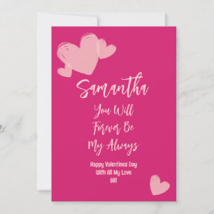 Cartes Pour Fêtes Annuelles Minimaliste rose gras sucré Valentine pour Adulte