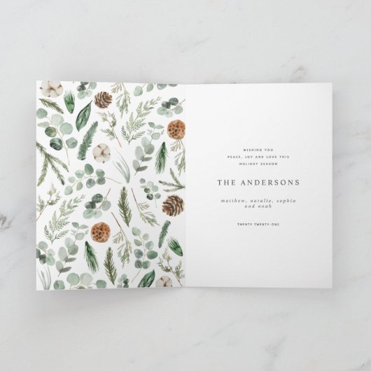 Cartes Pour Fêtes Annuelles Minimum moderne 1 photo Noël élégant script (Intérieur)