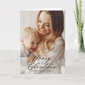 Cartes Pour Fêtes Annuelles Minimum moderne 1 photo Noël élégant script Ho (Devant)